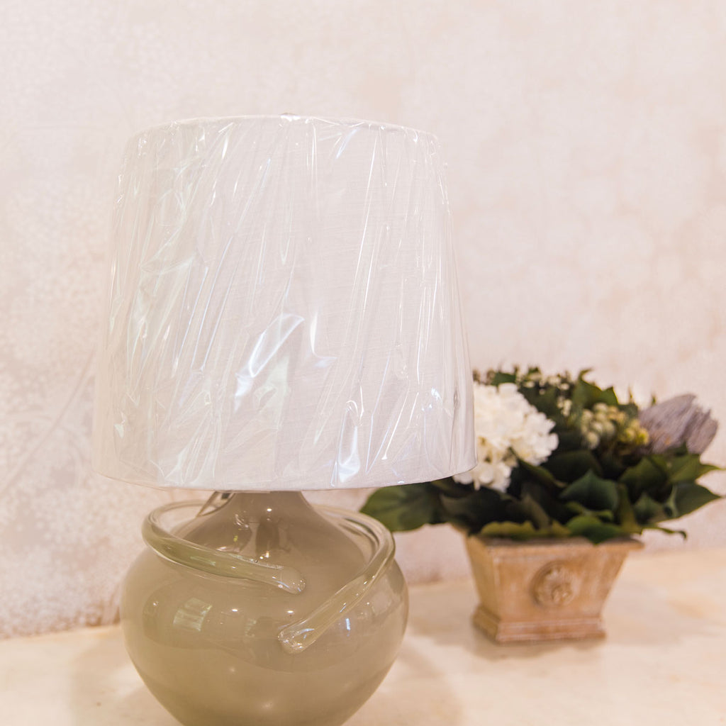 Hand Blown Glass Taupe Lamp