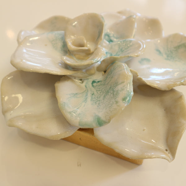 Rose on Square Gold Base